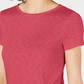 INC International Concepts Women's Ruched T-Shirt Brght Orange Size Medium