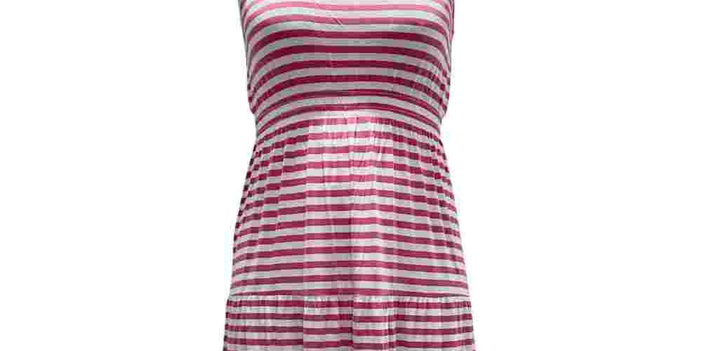 Style & Co Women's Striped Sleeveless Maxi Dress Pink Size Small