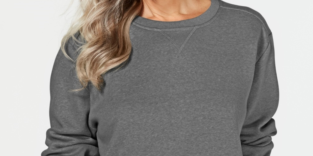 Karen Scott Women's Fleece Sweatshirt Gray Size Medium