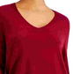 Style & Co Women's V Neck Band Hem Sweater Red Size Large