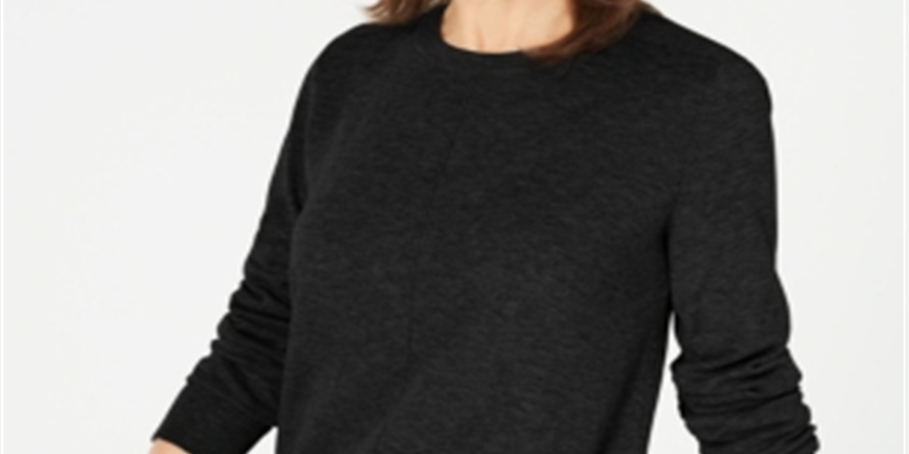 Karen Scott Women's Plush Front Seam Sweater Black Size XS