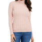 Charter Club Women's Cable Knit Turtleneck Sweater Pink Size Petite Small