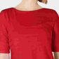 Charter Club Women's Cotton Texture Striped Elbow Sleeve Top Red Size Large