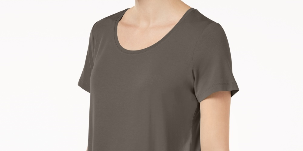 JM Collection Women's Scoop Neck Top Brown Size Small