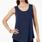 JM Collection Women's Scoop Neck Tank Top Blue Size Small