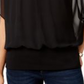 JM Collection Women's Flutter Sleeve Top Black Size S