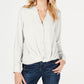 INC International Concepts Women's Twist Front Butto Up Top White Size Petite X-Large