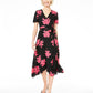 Alfani Women's Printed Wrap Dress Black Size 4 Petite