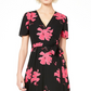 Alfani Women's Printed Wrap Dress Black Size 4 Petite