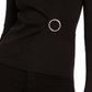 INC International Concepts Women's Metallic Knit Faux Wrap Sweater Black Size PL