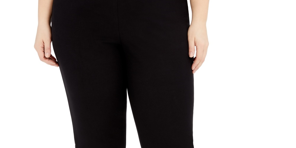Alfani Women's Plus Size Lace-Hem Pull-On Pants  Black Size 20W