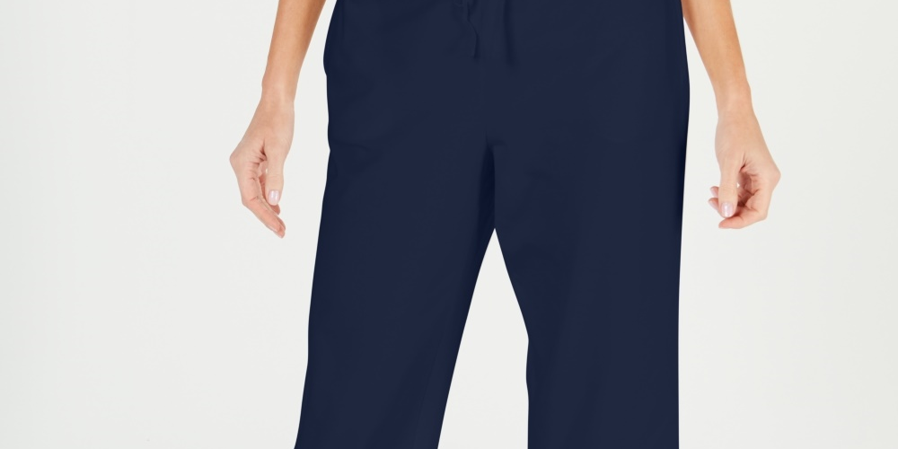 Karen Scott Women's Petite Drawstring Capri Pants Navy Size PM