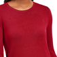 JM Collection Button-Cuff Crewneck Sweater  Lt/Pas Red Size Large