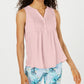 Charter Club Women's Sleeveless Pintuck Blouse  Pink Size Large