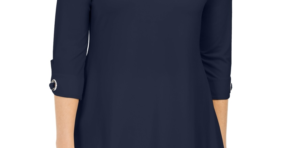 JM Collection Women's Grommet Cold Shoulder Tunic Blue Size Small