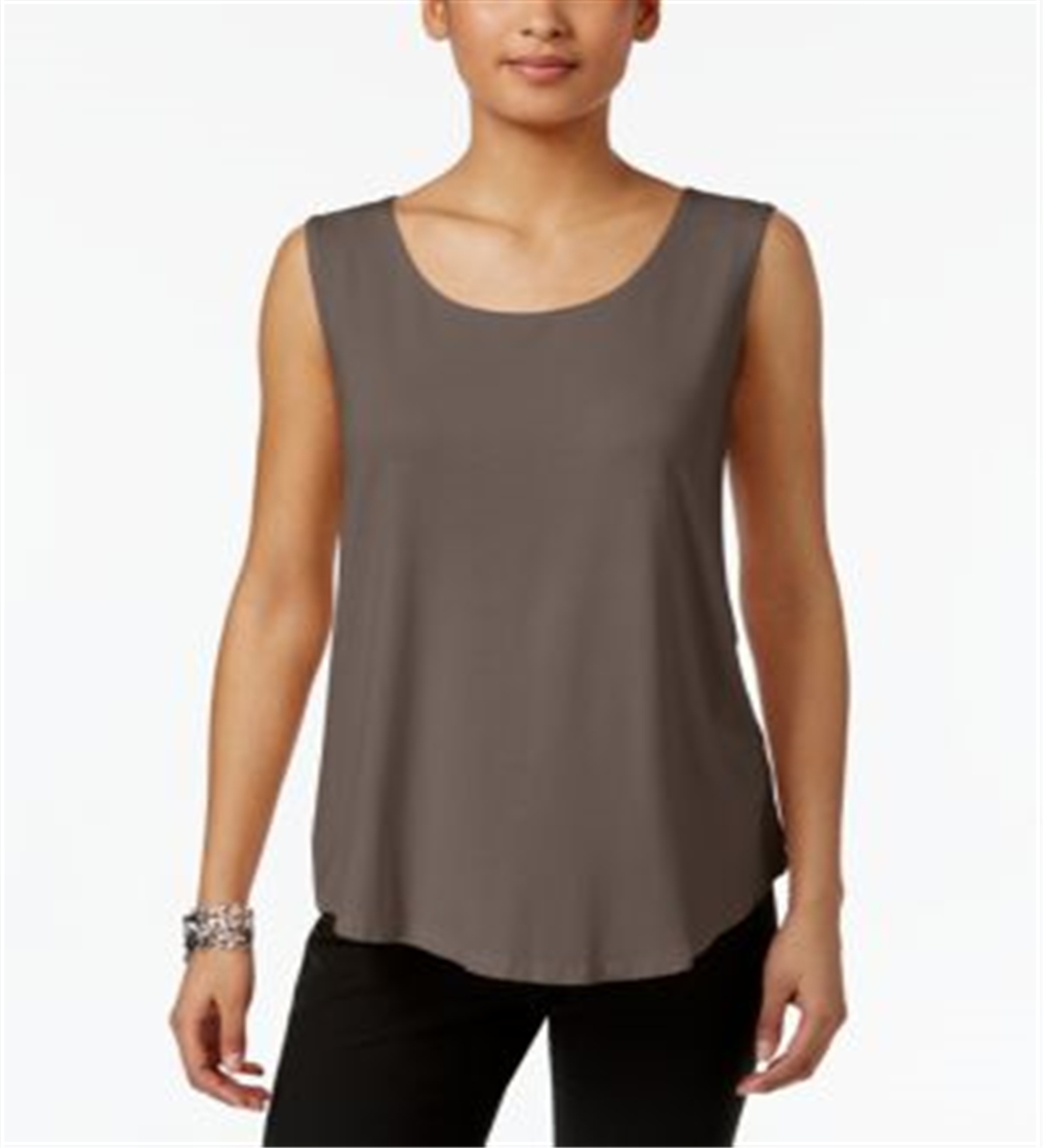 JM Collection Women's Scoop Neck Tank Top Brown Size XS