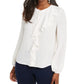Thalia Sodi Women's Ruffled Top White Size X-Small