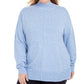 Karen Scott Women's Plus Mock Neck Sweater Blue Size 3X