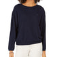 Tommy Hilfiger Women's Long Sleeve Jewel Neck Top Blue Size Medium