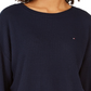 Tommy Hilfiger Women's Long Sleeve Jewel Neck Top Blue Size Medium