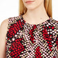 Calvin Klein Women's Snake Print Pleated Neck Top Red Size Large