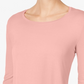 JM Collection Women's Scoop Neck Top In Regular And Petite Pink Size X-Large