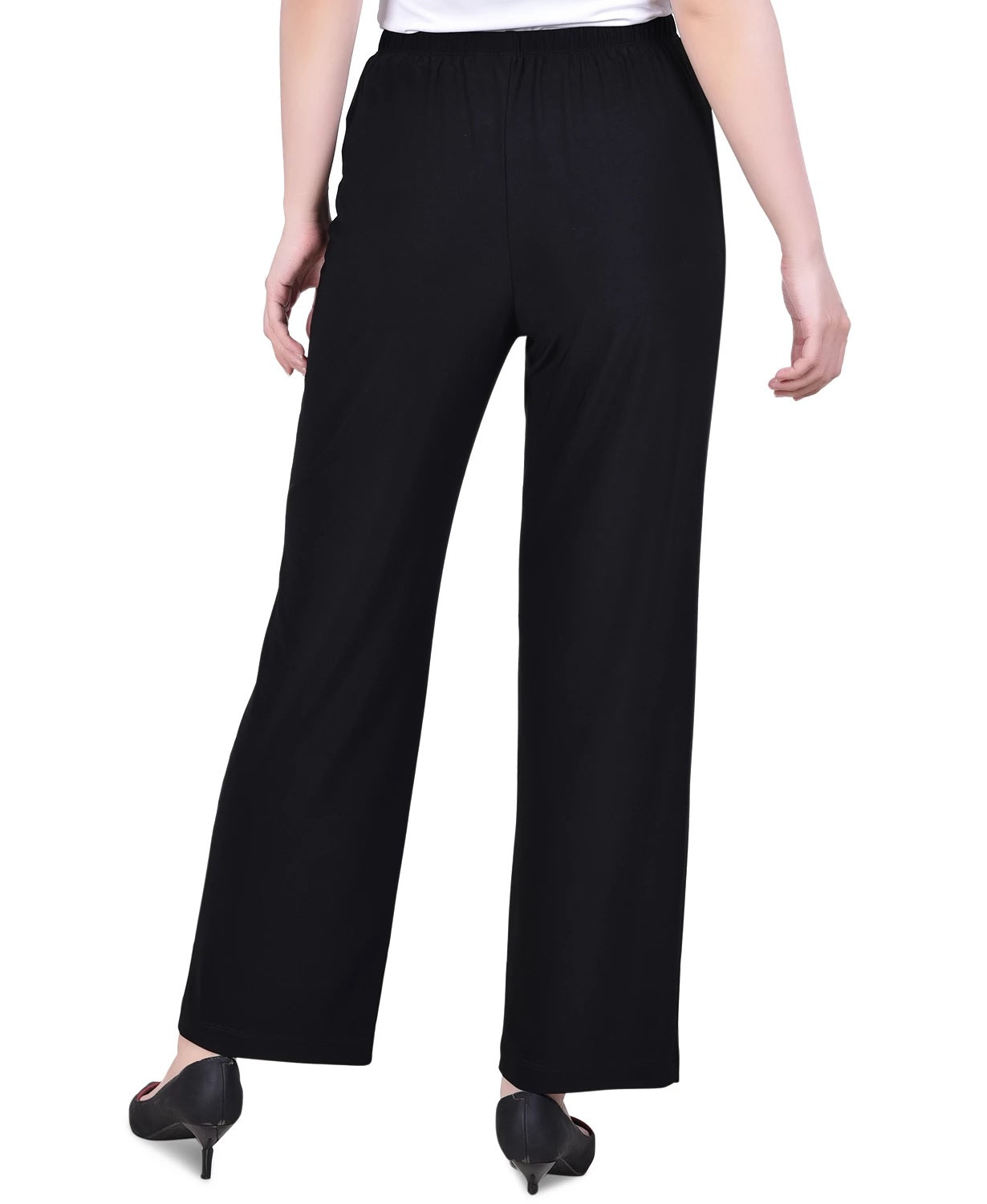 NY Collection Women's Pull On Straight Leg Pants Black Size Petite X-Large-