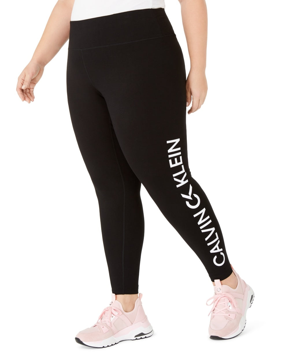 Calvin Klein Performance Women's Logo High Waist Leggings Black Size 2X