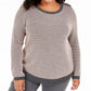 Charter Club Women's Plus Button Trim Contrast Accent Sweater Gray Size 0X