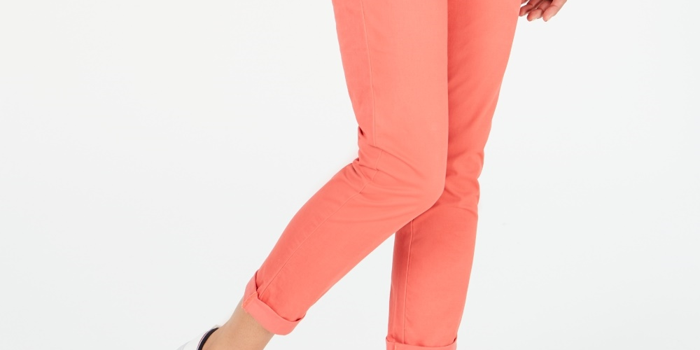 Tommy Hilfiger Women's Hampton Straight-Leg Pants Orange Size 6