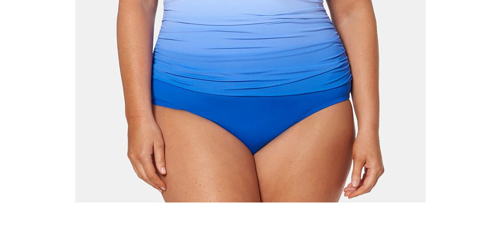 Bleu By Rod Beattie Women's Ruched Sweetheart Neck One Piece with Underwire Swimsuit Blue Size 20W