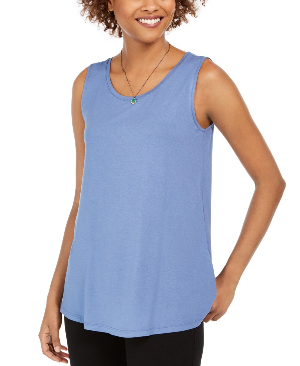Style & Co Women's Swing Fit Tank Top Blue Size Small