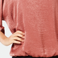 Alfani Women's Washed Satin Dolman Sleeve Bubble Top Pink SizePL