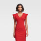 DKNY Women's Cap Sleeve Square Neck Short Sheath Party Dress Red Size 6