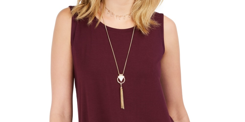 Style & Co Women's Swing-Fit Tank Top Med Purple Size Medium