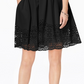 Vince Camuto Women's Laser-Cut Fit & Flare Dress Black Size 10
