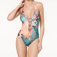 Vince Camuto Women's Lagoon V Neck One Piece Swimsuit Green Size 12