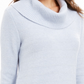 Style & Co Women's Petite Metallic-Striped Turtleneck Sweater Blue Size PM