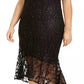 Calvin Klein Women's Plus Size Mock Neck Lace Dress Black Size 14