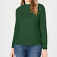 Karen Scott Women's Zip Back Mock Neck Sweater Green Size Large
