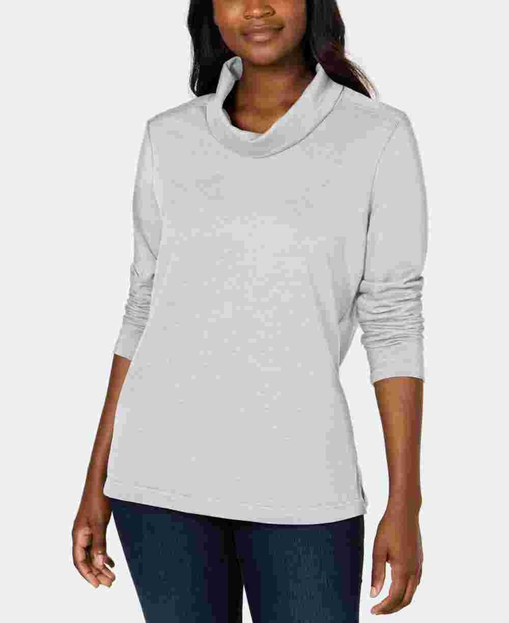 करेन स्कॉट महिलाओं के लिए ग्रे हीदर लॉन्ग स्लीव टर्टल नेक स्वेटर ग्रे साइज एक्स्ट्रा-स्मॉल