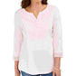 Karen Scott Women's Crochet-Trim Henley Top Pink Size Large
