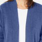 Karen Scott Women's Petite Open-Front Cardigan  Blue Size PM