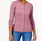 Karen Scott Women's Crew Neck Cardigan Pink Size Petite X-Large