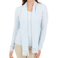Karen Scott Women's Embellished Scarf Sweater Blue Size Large