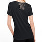 Maison Jules Women's Tie Back Solid T-Shirt Black Size X-Large