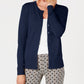 Charter Club Women's Crewneck Cardigan Blue Size Petite Medium