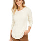 Charter Club Women's Metallic Crewneck Cable-Knit Sweater Natural Size Small