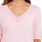 Karen Scott Women's Cotton Crochet Trim Top Pink Size X-Small