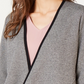 Alfani Women's Petite Drape-Front Cardigan Gray Size Petite X-Large